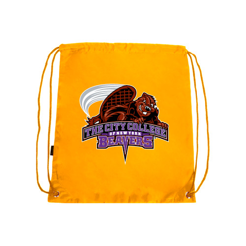 Gold Drawstring Backpack-CCNY Beavers