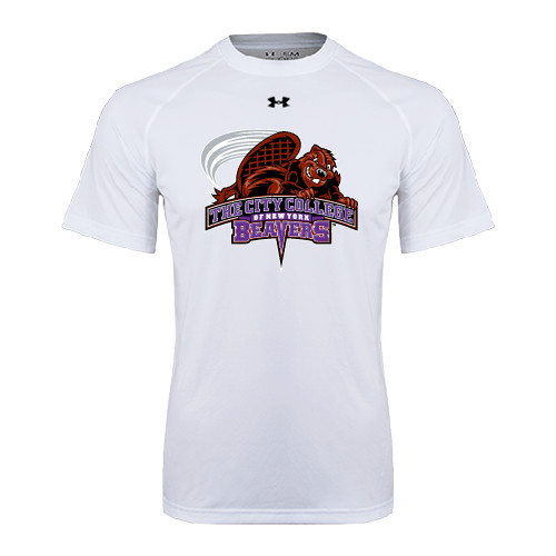 Under Armour White Tech Tee-CCNY Beavers