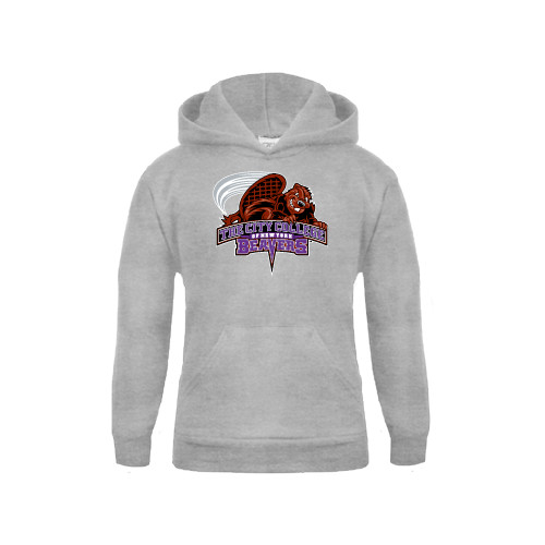 Youth Grey Fleece Hood-CCNY Beavers
