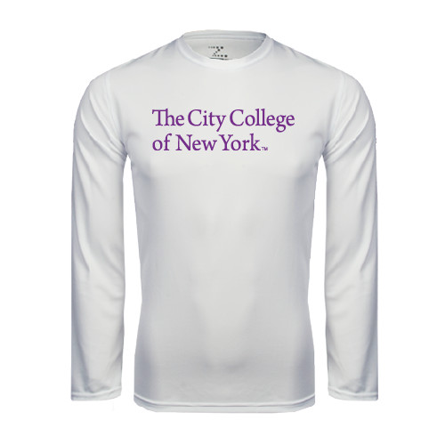 White Performance Long Sleeve Shirt-The City College of New York