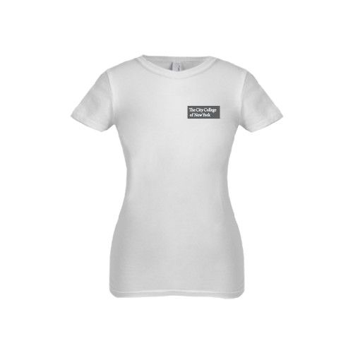 Next Level Girls White Fashion Fit T Shirt-Official Logo