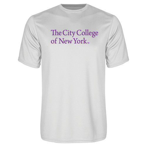 White Performance Tee-The City College of New York