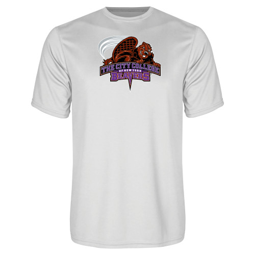 White Performance Tee-CCNY Beavers