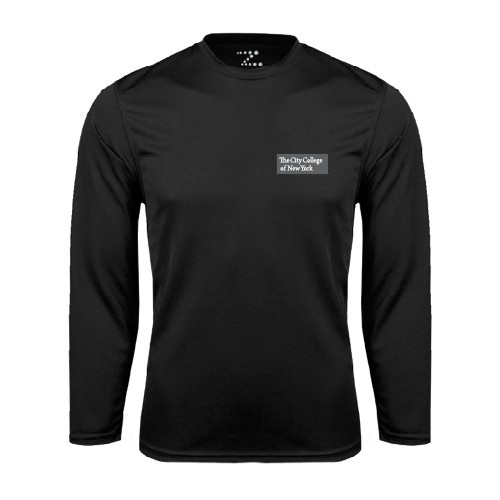 Black Performance Long Sleeve Shirt-Official Logo