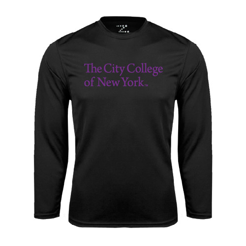Black Performance Long Sleeve Shirt-The City College of New York