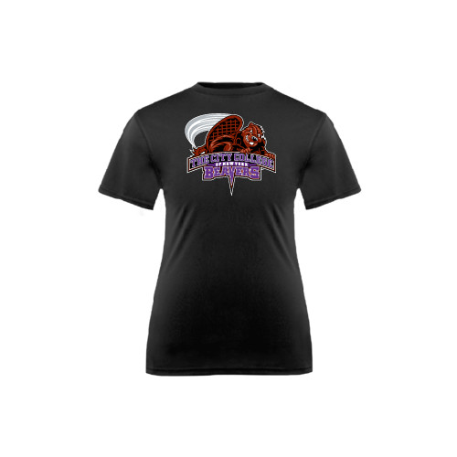 Youth Performance Black Tee-CCNY Beavers