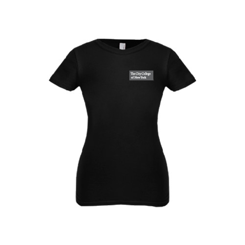 Next Level Girls Black Fashion Fit T Shirt-Official Logo