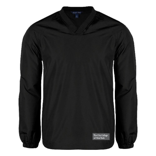 Black V Neck Raglan Windshirt-Official Logo