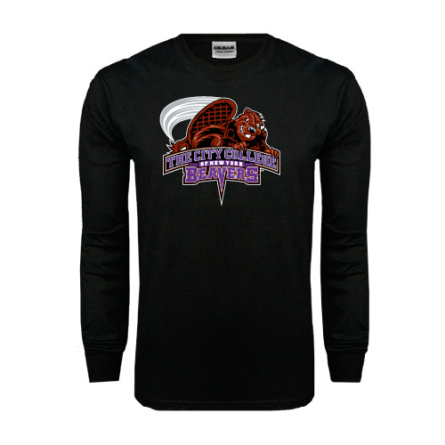 Black Long Sleeve T Shirt-CCNY Beavers