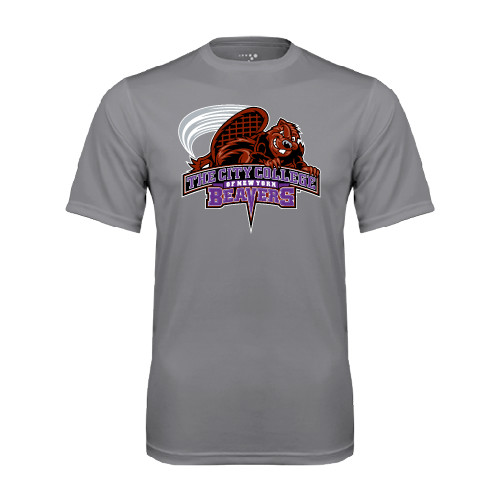 Grey Concrete Performance Tee-CCNY Beavers