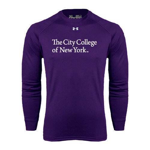 Under Armour Purple Long Sleeve Tech Tee-The City College of New York