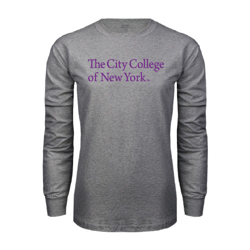 Grey Long Sleeve T Shirt-The City College of New York