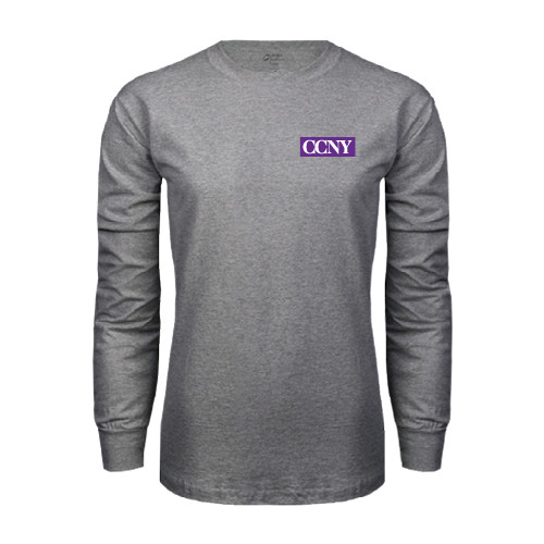 Grey Long Sleeve T Shirt-CCNY