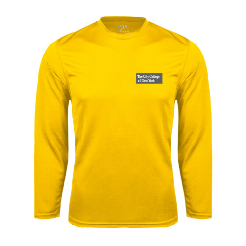 Gold Performance Long Sleeve Shirt-Official Logo