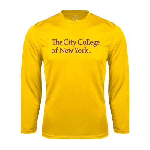 Gold Performance Long Sleeve Shirt-The City College of New York