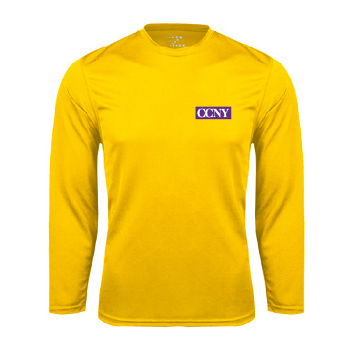 Gold Performance Long Sleeve Shirt-CCNY