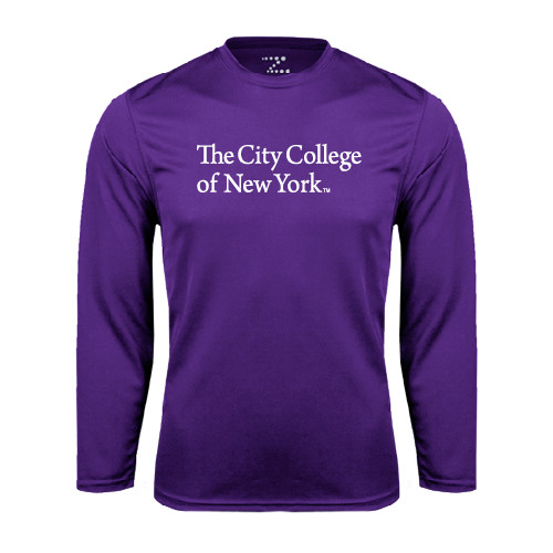 Purple Performance Long Sleeve Shirt-The City College of New York