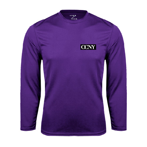Purple Performance Long Sleeve Shirt-CCNY