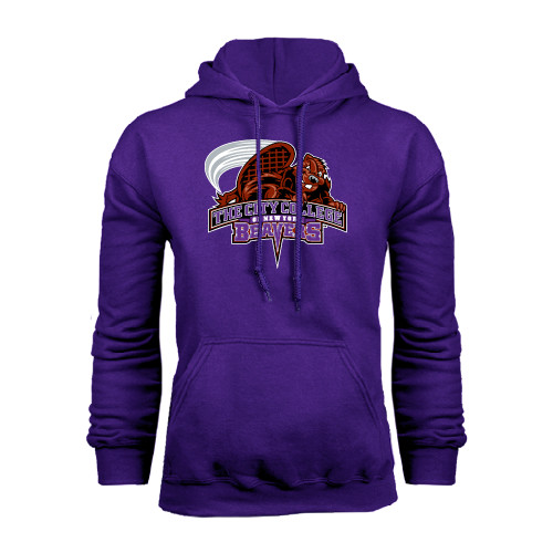 Purple Fleece Hoodie-CCNY Beavers