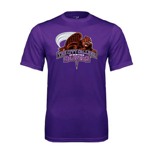 Purple Performance Tee-CCNY Beavers