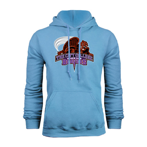 Light Blue Fleece Hoodie-CCNY Beavers