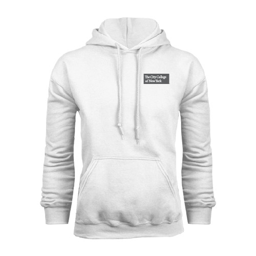 CUNY City University of NY White Fleece Hoodie-Official Logo
