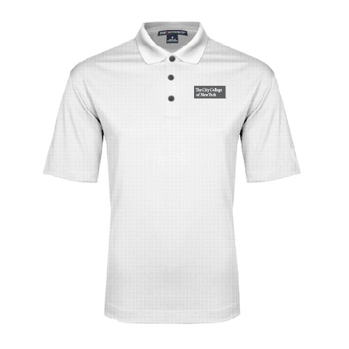 White Performance Fine Jacquard Polo-Official Logo