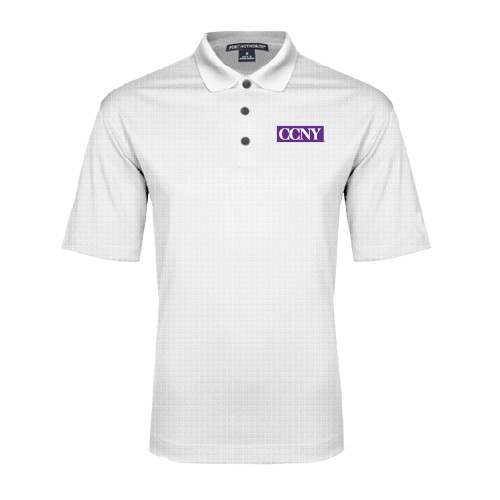 White Performance Fine Jacquard Polo-CCNY