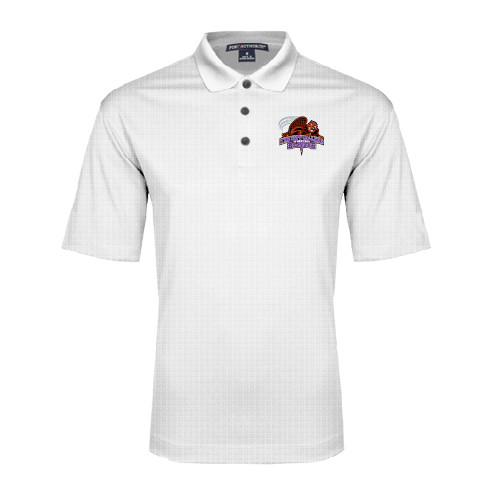 White Performance Fine Jacquard Polo-CCNY Beavers