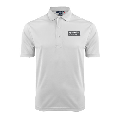 White Dry Mesh Polo-Official Logo