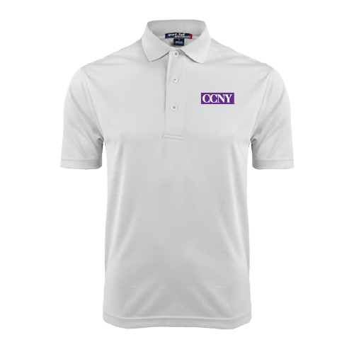 White Dry Mesh Polo-CCNY
