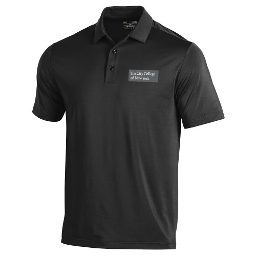 Under Armour Black Performance Polo-Official Logo