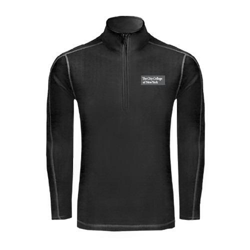 Sport Tek Black Sport Wick Stretch 1/2 Zip Pullover-Official Logo