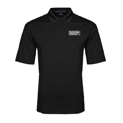 Black Performance Fine Jacquard Polo-Official Logo