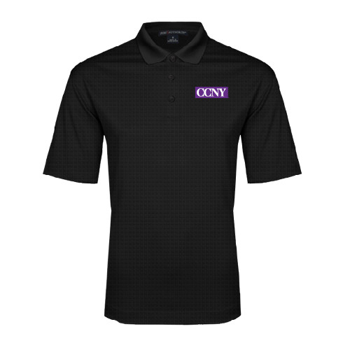 Black Performance Fine Jacquard Polo-CCNY