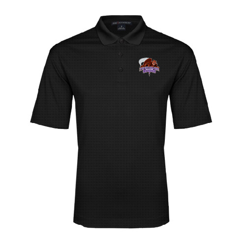Black Performance Fine Jacquard Polo-CCNY Beavers