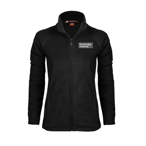 Womens Black Fleece Full Zip Jacket-Official Logo