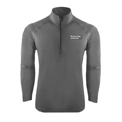Sport Tek Charcoal Sport Wick Stretch 1/2 Zip Pullover-Official Logo
