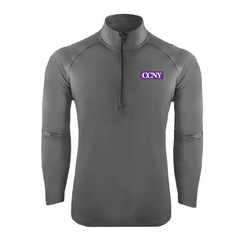 Sport Tek Charcoal Sport Wick Stretch 1/2 Zip Pullover-CCNY