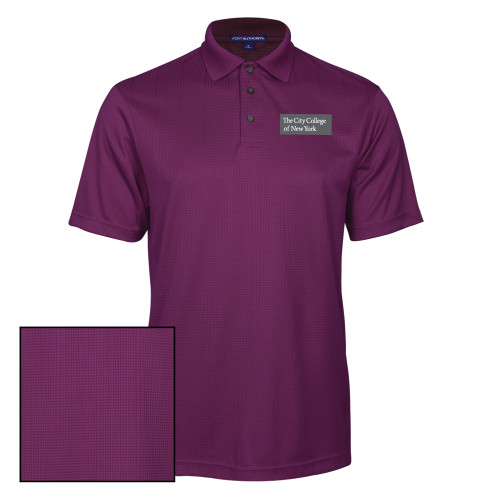 Purple Performance Fine Jacquard Polo-Official Logo