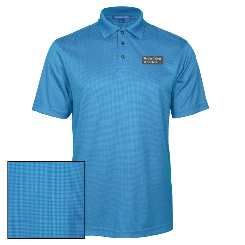 Light Blue Performance Fine Jacquard Polo-Official Logo