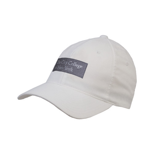 White Flexfit Structured Low Profile Hat-Official Logo