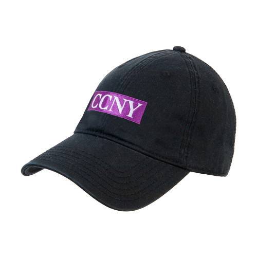 Black Unstructured Adjustable Low Profile Hat-CCNY