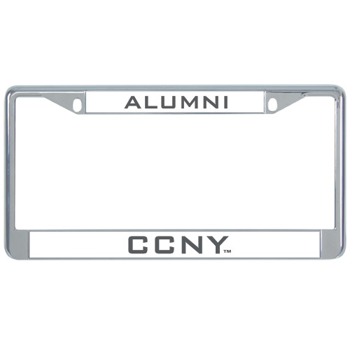 Metal License Plate Frame in Chrome-Alumni