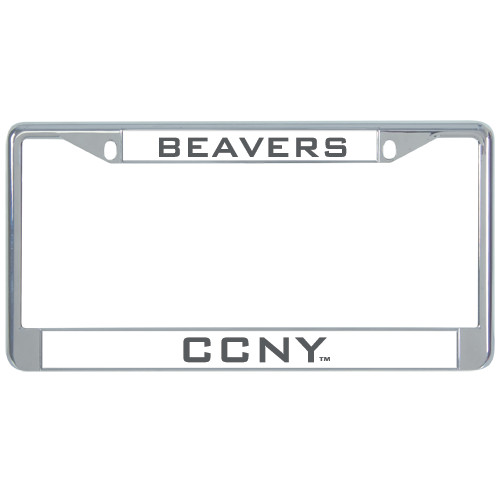 Metal License Plate Frame in Chrome-Beavers