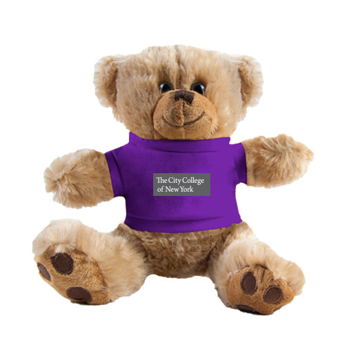 Plush Big Paw 8 1/2 inch Brown Bear w/Purple Shirt-Official Logo