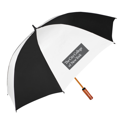 64 Inch Black/White Umbrella-Official Logo