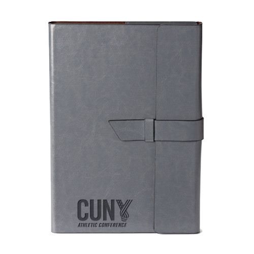 CUNY Athletics Fabrizio Grey Portfolio w/Loop Closure-Official Logo Engraved