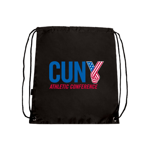 CUNY Athletics Black Drawstring Backpack-Official Logo