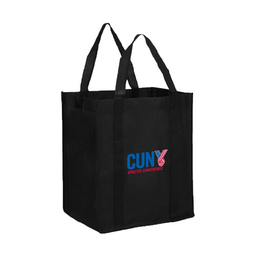 CUNY Athletics Non Woven Black Grocery Tote-Official Logo